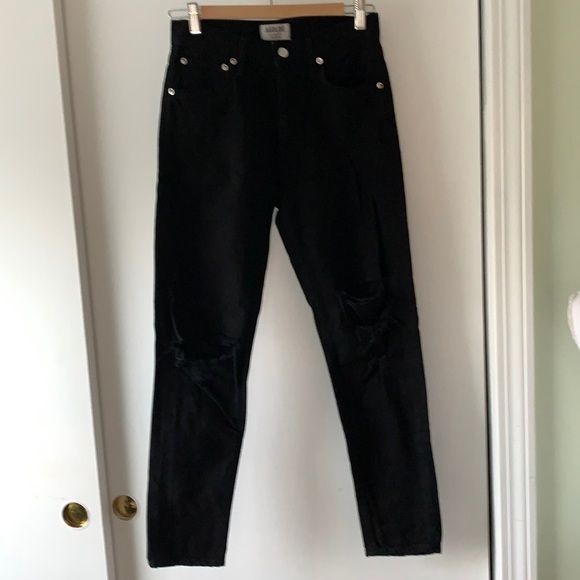 Agolde Jamie High Waist Classic Black Jeans 24 - Picture 2 of 12